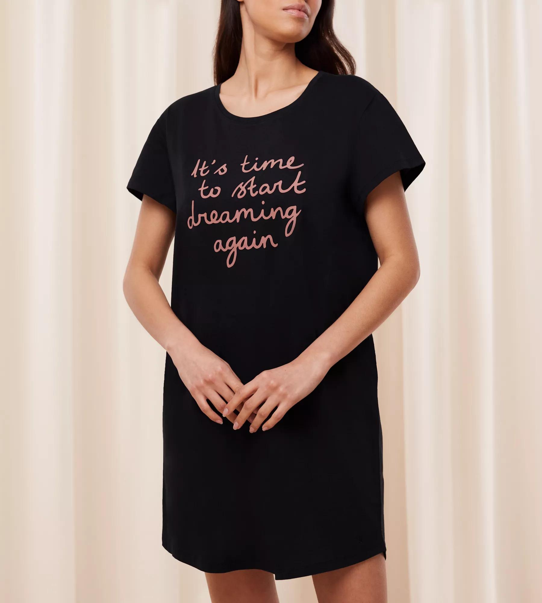 Chemise De Nuit Femme MARVMYS En Coton - Imprimé Cœur, Manches Courtes | Confortable Et Respirante Taille S-3XL